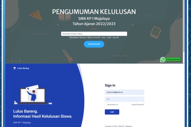 Aplikasi Web Sistem Informasi Pengumuman Kelulusan